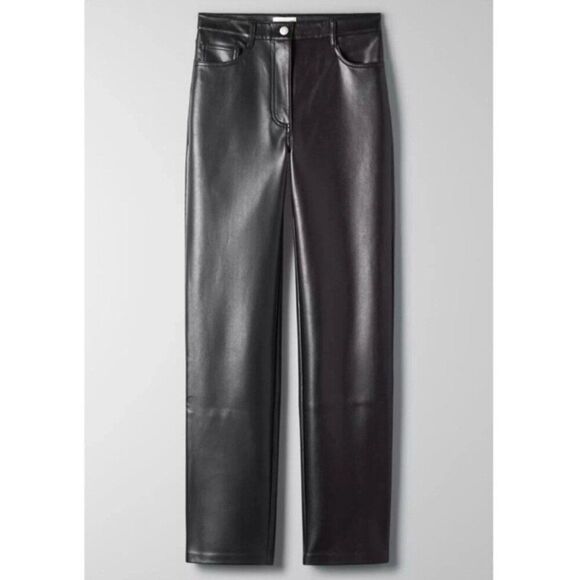Wilfred The Melina™ High-rise Pant Sz 8 Black Straight Leg Vegan Leather - Picture 1 of 12